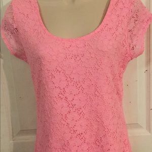 🍭 Candie's Pink Lacy top. Size L. Beautiful top!!